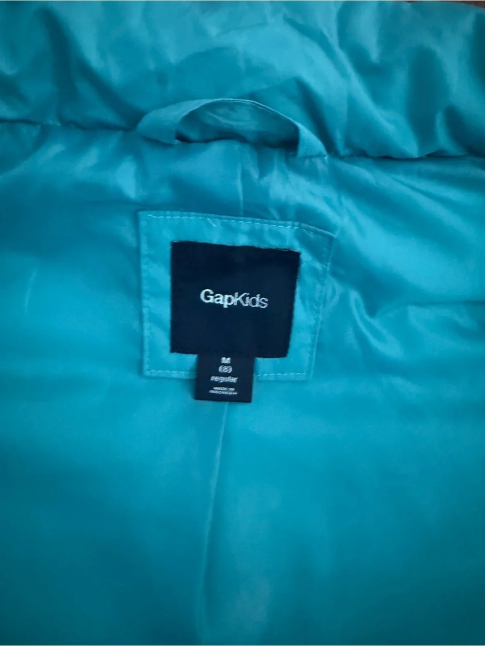 GAP Kids Teal Puffer Vest, 8
